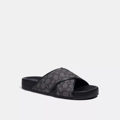 Coach Outlet Crossover Sandal In Black