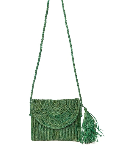 Mar Y Sol Naomi Raffia Shoulder Bag In Green