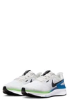 Nike Air Zoom Structure 25 Running Shoe In White/ Black/ Platinum/ Blue