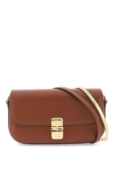 Apc A. P.c. Grace Bag In Leather With Shoulder Strap In Hazelnut