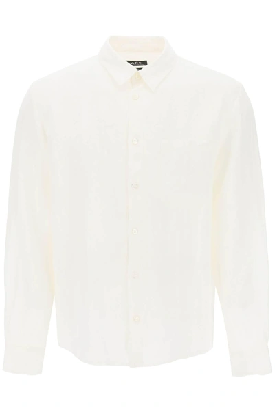 A.p.c. Camicia Cassel In Lino In White