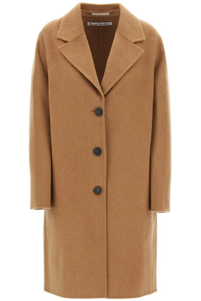 Acne Studios Cappotto Midi In Lana E Alpaca In Beige