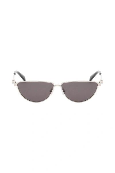 Alexander Mcqueen Gray Skull Detail Sunglasses With Sun Protection For Women In Silver