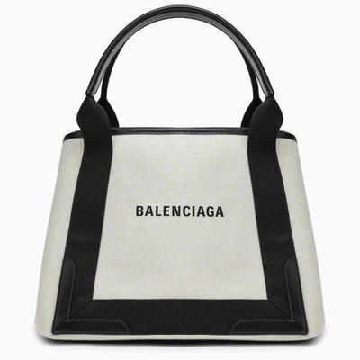 Balenciaga Cabas Bag Small Cream Canvas In Multicolor