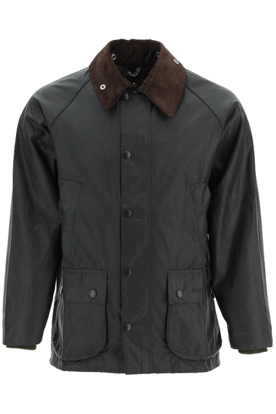 Barbour Dark Green Bedale Wax Jacket In Mixed Colours