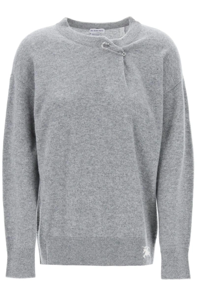 Burberry Pullover Oversize In Cashmere In Gray