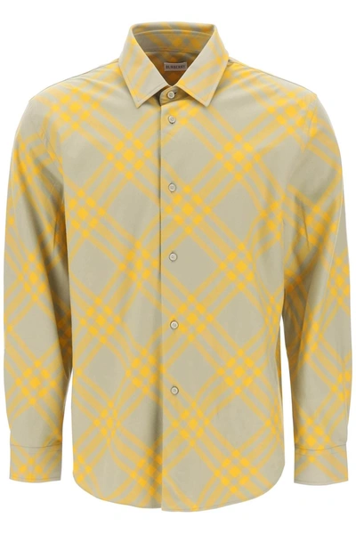 Burberry Flannel Shirt With Check Motif In Multicolor