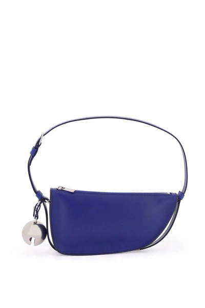 Burberry Womens Knight Shield Metallic-charm Leather Shoulder Bag In Blue