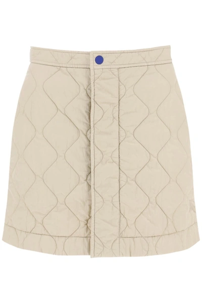 Burberry Quilted Mini Skirt In Cream