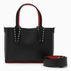 CHRISTIAN LOUBOUTIN CHRISTIAN LOUBOUTIN CABATA BLACK LEATHER MINI TOTE BAG WITH SPIKES