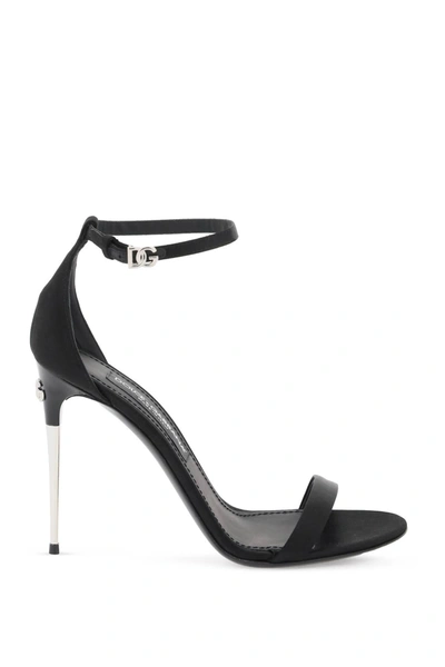 Dolce & Gabbana Keira 105mm Leather Sandals In Black