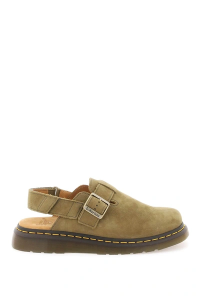 Dr. Martens' Herren Jorge Ii Tumbled Nubuck Leder Slingback Mules In Khaki,green