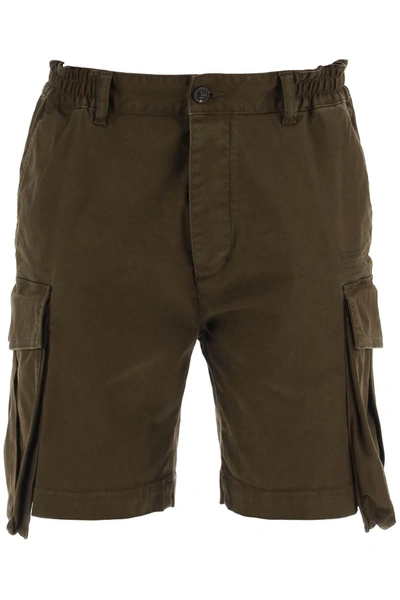 Dsquared2 Urban 64 Cargo Bermuda Shorts In Khaki,green