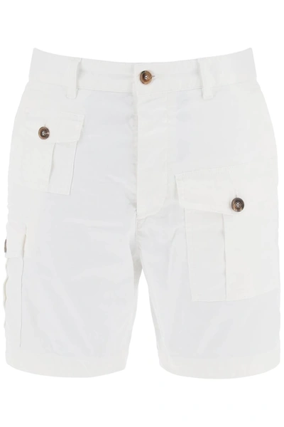 Dsquared2 Sexy Cargo Bermuda Shorts In White