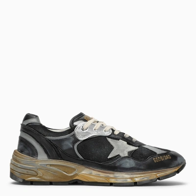 Golden Goose Running Dad Net And Nappa Upper Suede St In Black/silver/ice