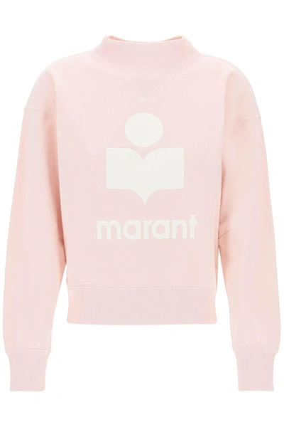 Marant Etoile Moby Sweatshirt With Flocked Logo In Pink
