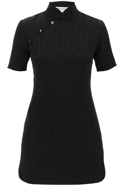 Marine Serre Moon Diamant Jacquard Mini Dress In Black