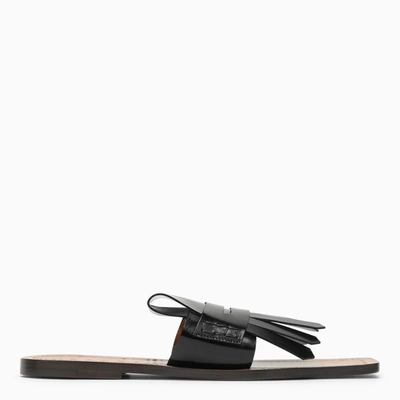 Marni Leather Sandals Penny With Leather Sole In Black