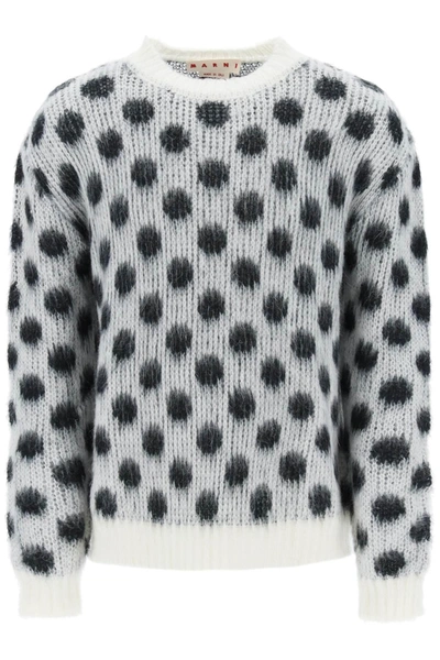 Marni Polka Dot Mohair Sweater In Mixed Colours