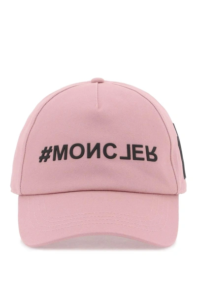 Moncler Grenoble Gabardine Baseball Cap In Pink