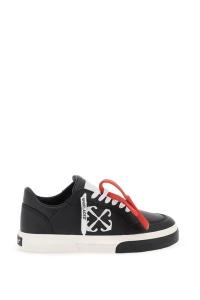 Off-white Low Vulcanized Canvas Sneakers In Black White