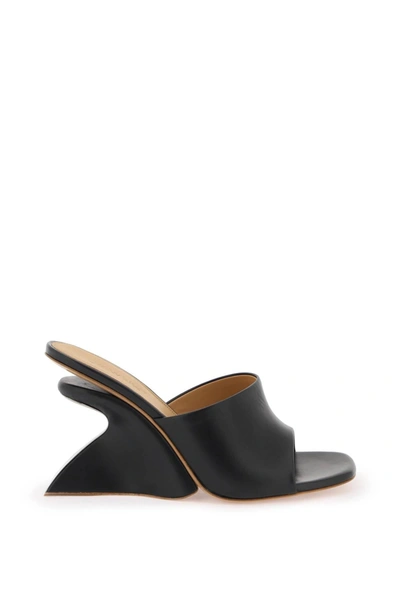 Off-white Jug Wedge-heel Leather Mules In Black  