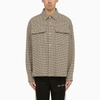 PALM ANGELS PALM ANGELS CHECKED COTTON SHIRT JACKET WITH LOGO