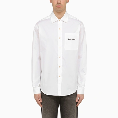 Palm Angels White Embroidered Shirt