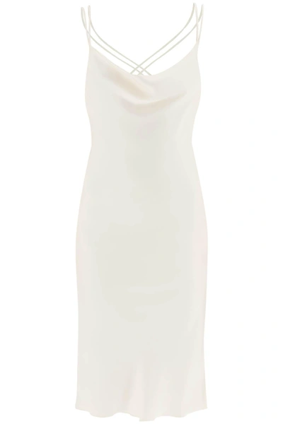 Rotate Birger Christensen Recycled Polyester Slip Dress In White