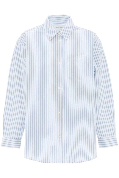 Skall Studio Edgar Striped Cotton Shirt In White,light Blue