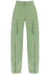 Stella Mccartney Cotton Wide-leg Cargo Pants In Verde