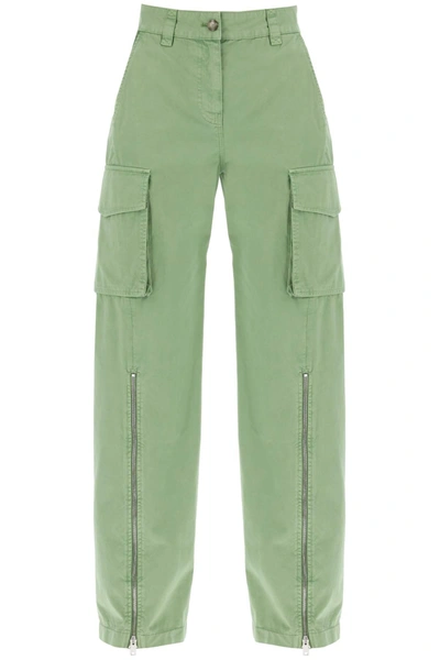 Stella Mccartney Cotton Wide-leg Cargo Pants In Green