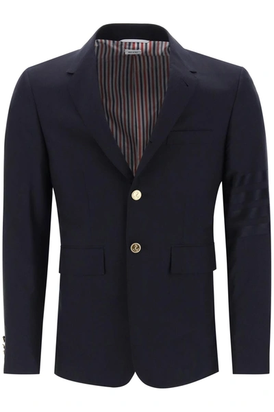 THOM BROWNE THOM BROWNE FIT  SINGLE BREASTED 4 BAR WOOL BLAZER