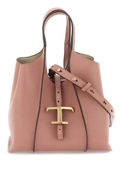 Tod's T Timeless Leather Tote Bag In Pink
