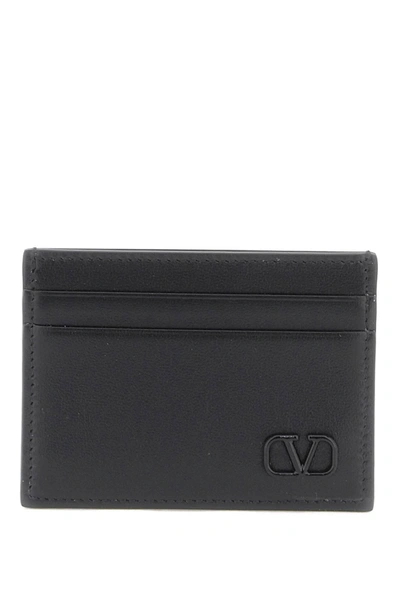 Valentino Garavani "leather V Logo Signature Card In Black