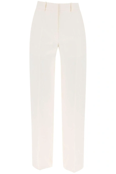 Valentino Toile Iconograph-jacquard Crepe Couture Trousers In White
