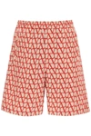 Valentino All-over Toile Iconographe Print Silk Faille Bermuda Shorts In Multi-colored