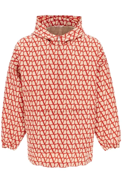 Valentino Toile Iconographe Hoodie Jacket In Red