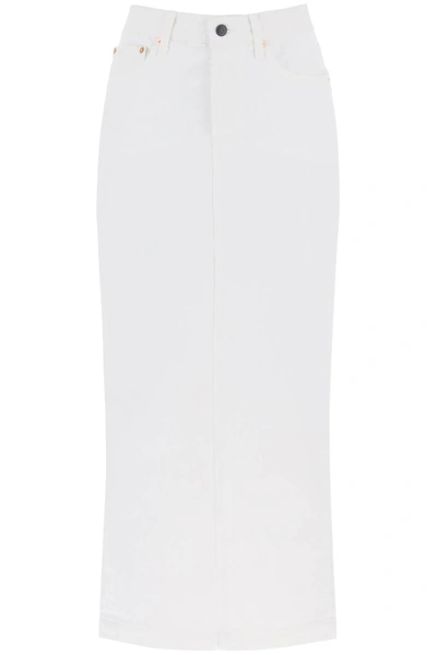 Wardrobe.nyc Column Denim Maxi Skirt In White