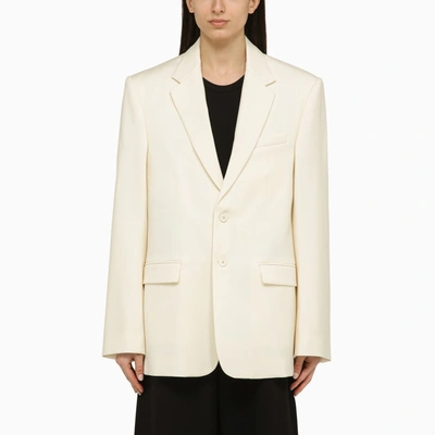 WARDROBE.NYC WARDROBE.NYC WHITE SINGLE BREASTED JACKET IN WOOL