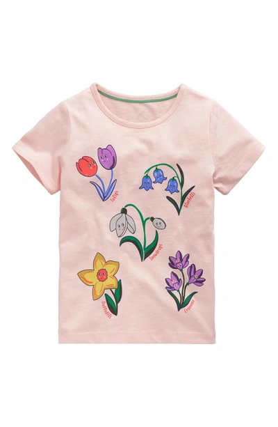 Mini Boden Kids' Printed Graphic T-shirt Provence Dusty Pink Flowers Girls Boden