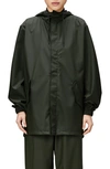 Rains Fishtail Hooded Waterproof Rain Jacket In Green
