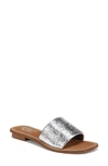 Franco Sarto Tina Raffia Slide Sandal In Silver
