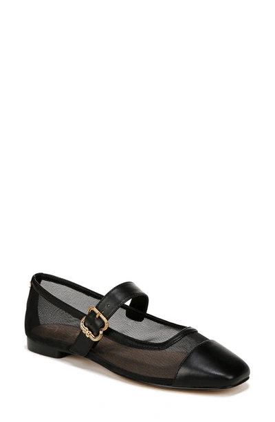 Sam Edelman Women's Miranda Leather & Mesh Mary Jane Flats In Black