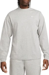 Nike Men's Solo Swoosh Long-sleeve Top In Grey