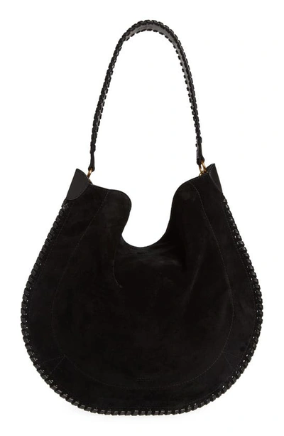 Isabel Marant Large Oskan Suede Hobo Bag In Black 01bk