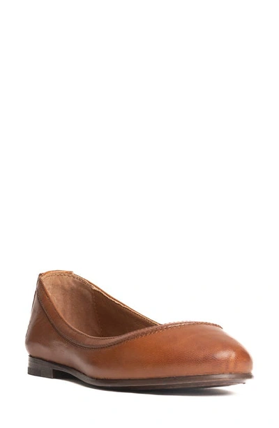 Frye Carson Leather Ballerina Flats In Cognac