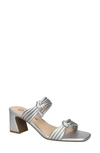 Bella Vita Womens Strappy Leather Slide Sandals In Silver