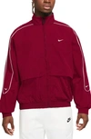 Nike Men's  Sportswear Solo Swoosh Woven Track Jacket In Red