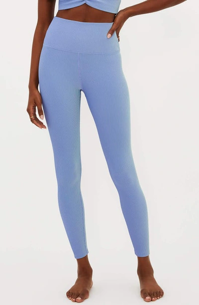 Beach Riot Tayler Rib Two-tone Leggings In Blue